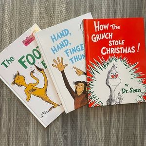 Dr. Seuss Book bundle- 3 books- how the grinch stole Christmas, the foot book,